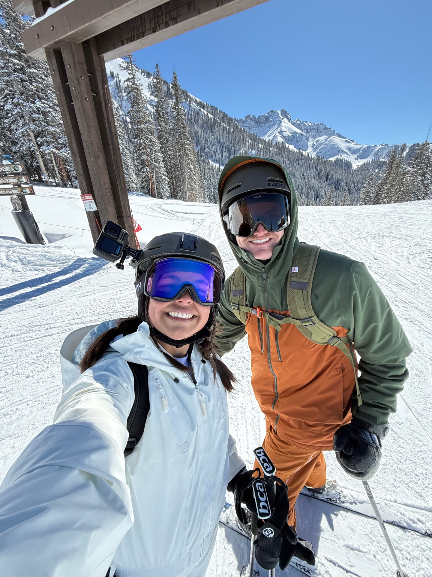 Sophia and Lucas skiing in Colorado