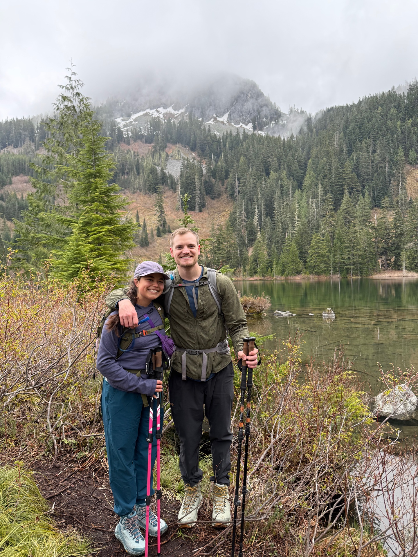 Sophia and Lucas at an alpine lake